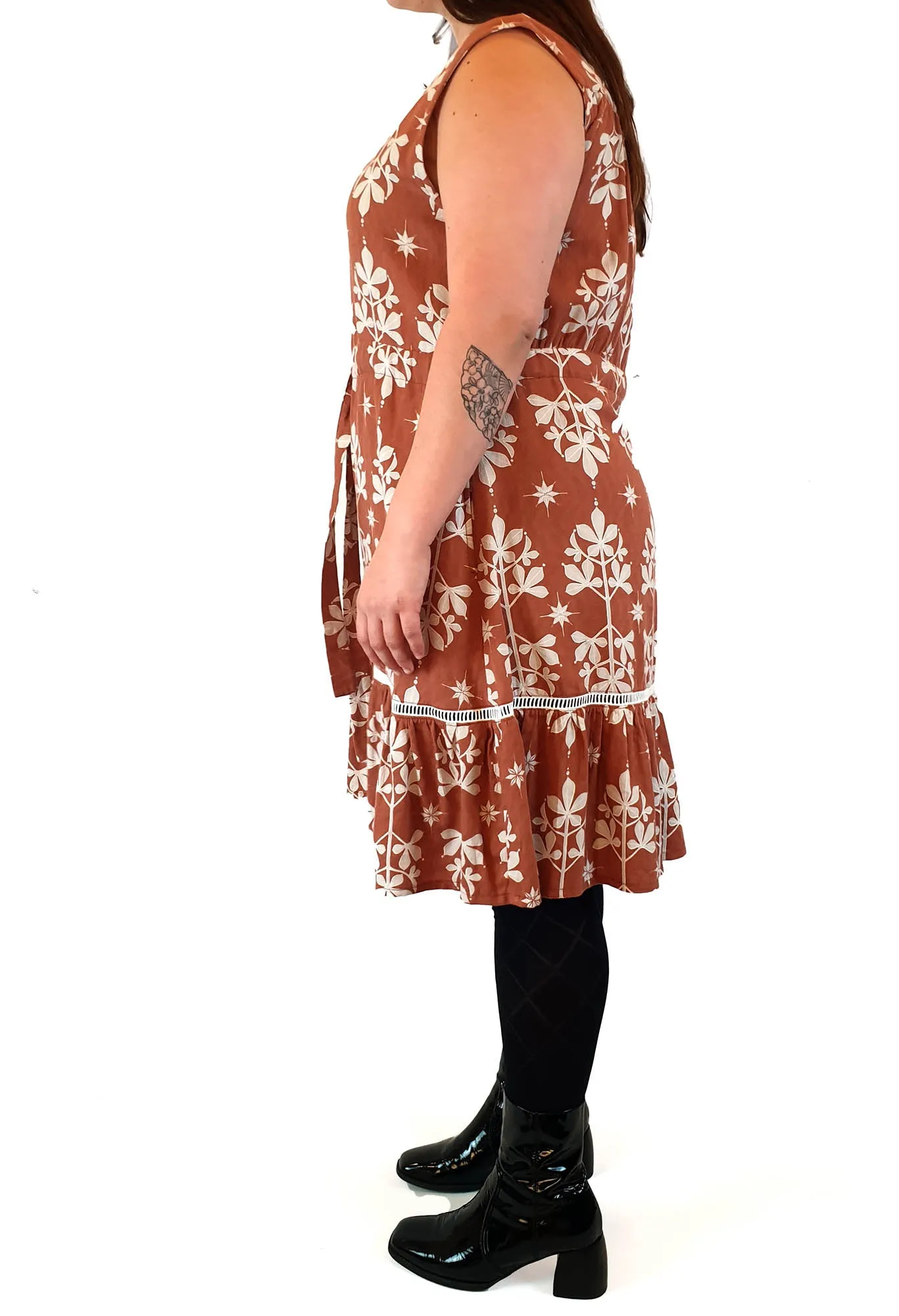 Frank & Dolly's brown print sleeveless dress size XL