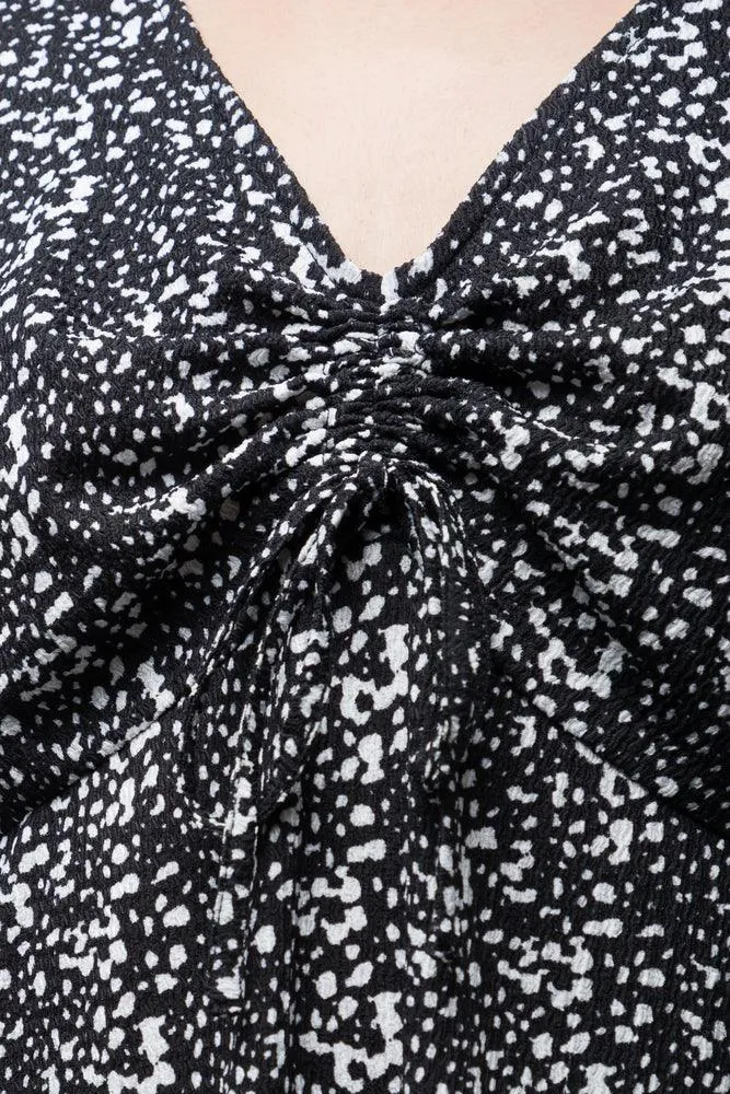 Front Ruched Dress Black