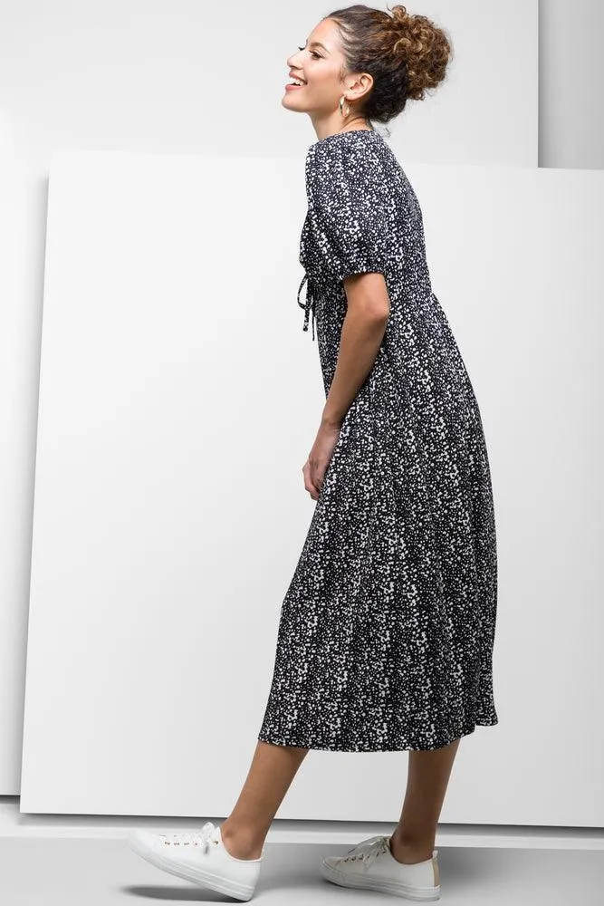 Front Ruched Dress Black