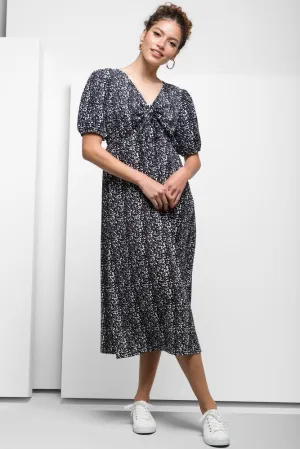 Front Ruched Dress Black
