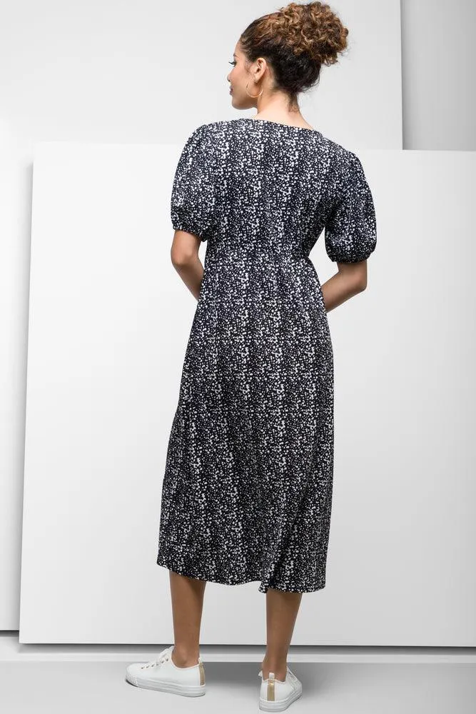 Front Ruched Dress Black
