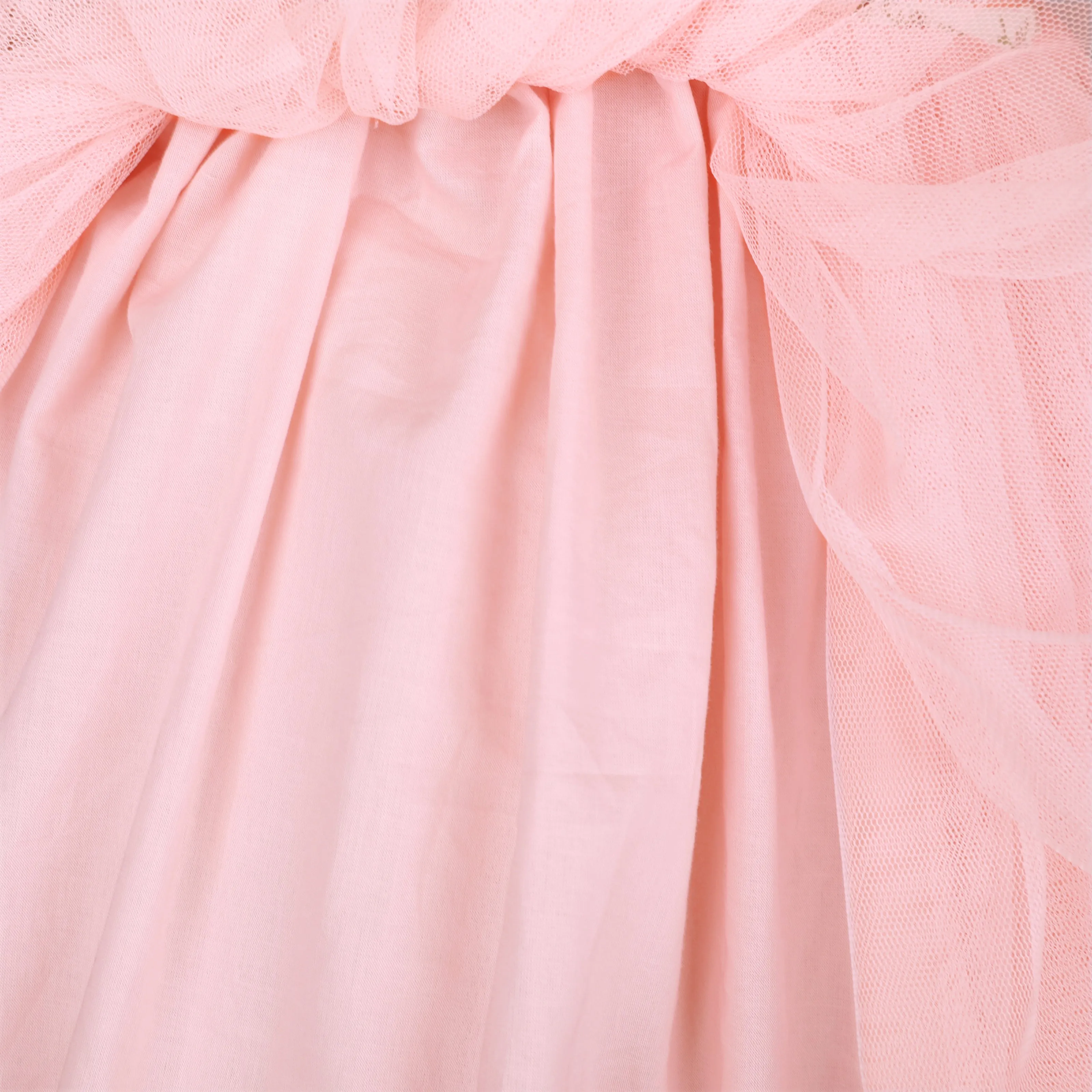 Girls Peach Wedding Party Dress with Ribbon for 1-12 Years Old