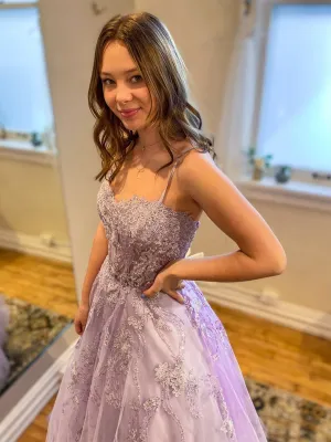 Gorgeous Long A-line Sweetheart Tulle Lace Formal Prom Dress