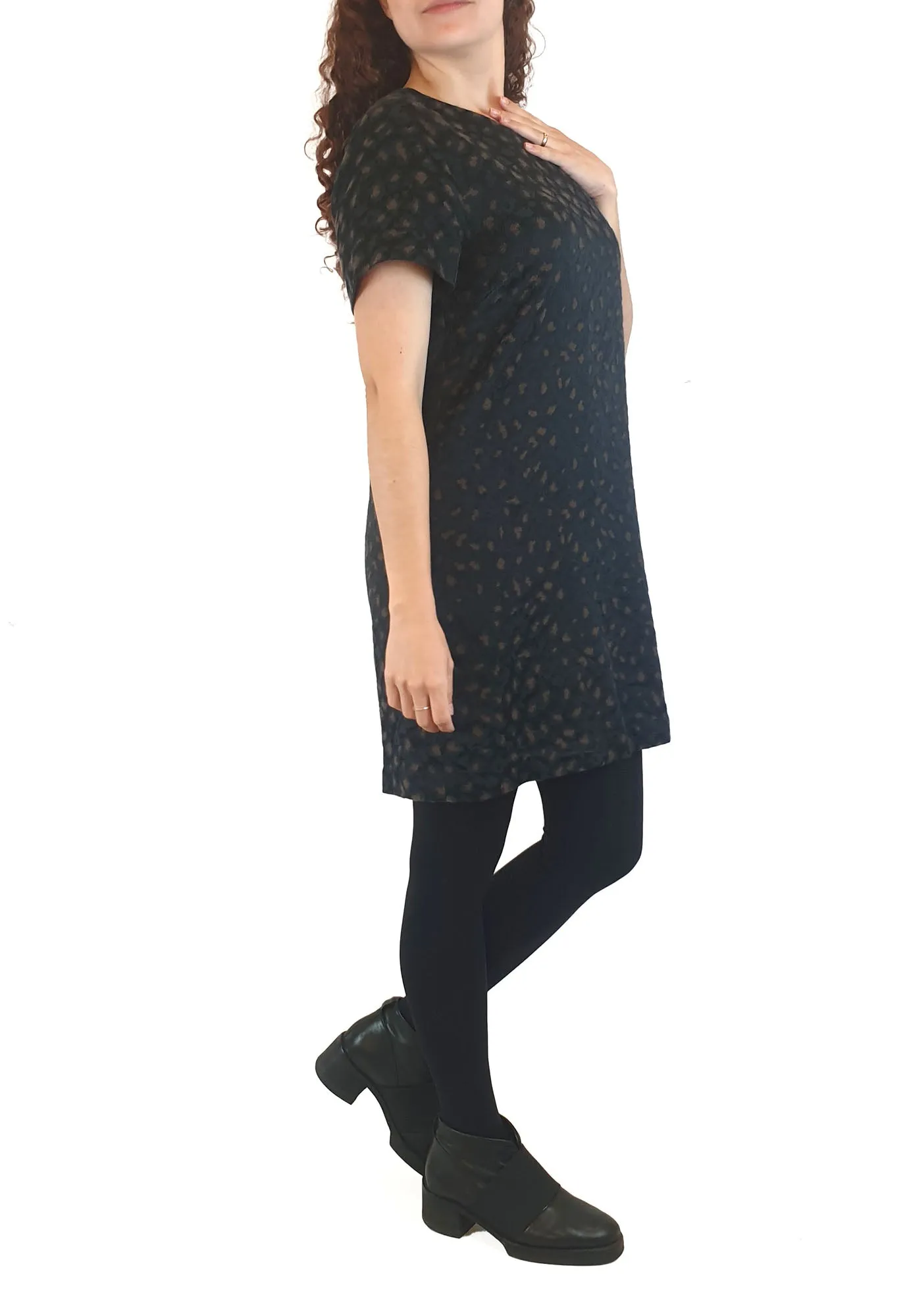 Gorman black dress with understated animal print size 10
