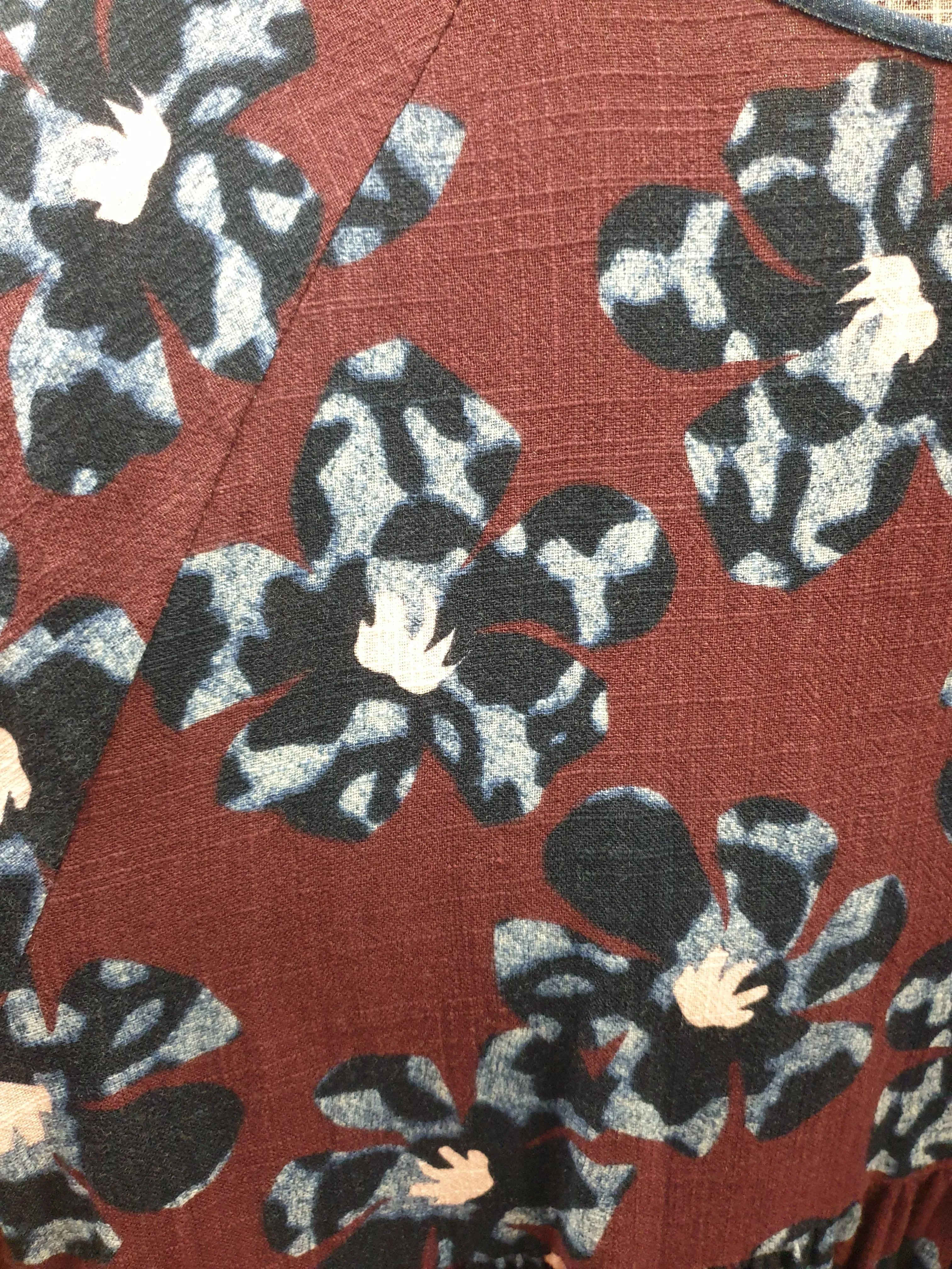 Gorman deep red flower print long sleeve dress size 12