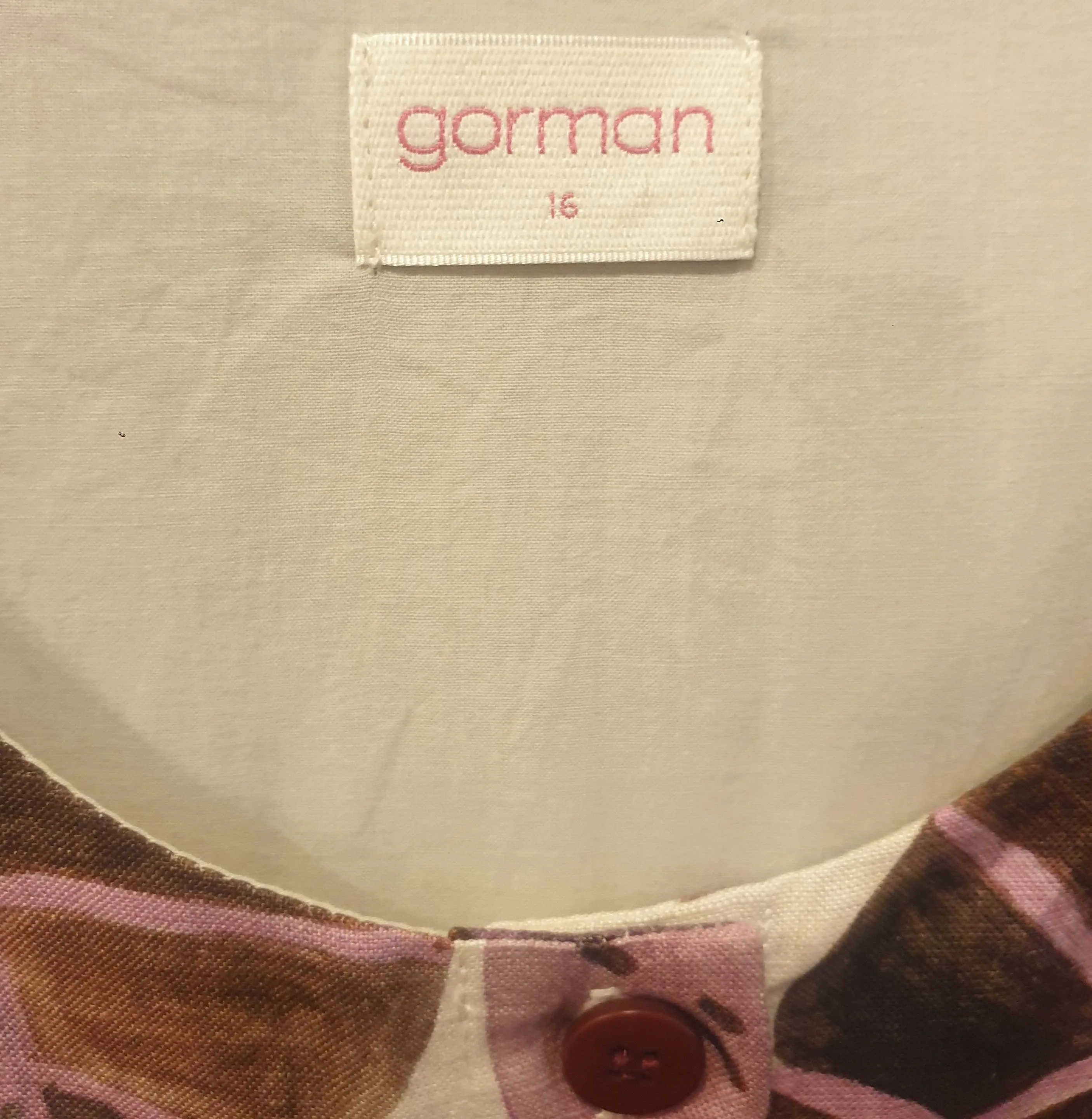 Gorman linen mix purple fern print maxi dress size 16