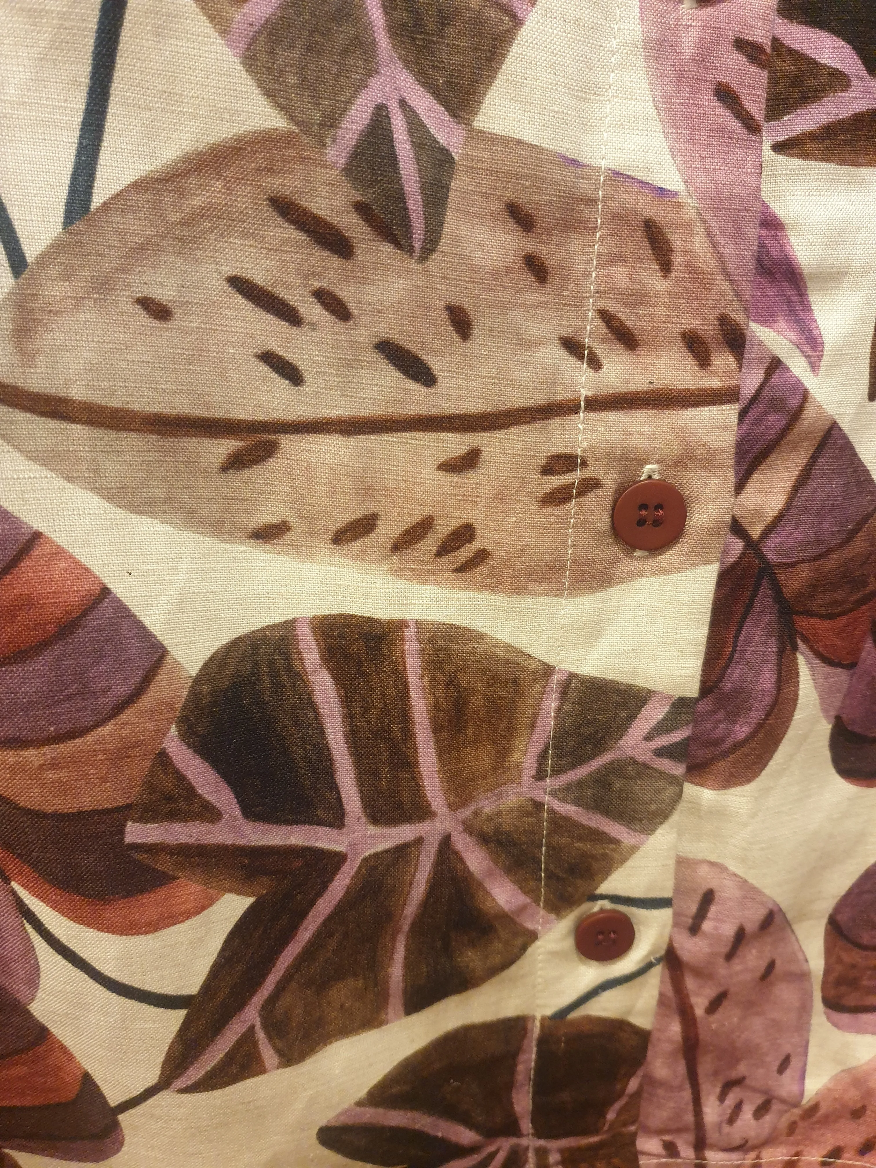 Gorman linen mix purple fern print maxi dress size 16