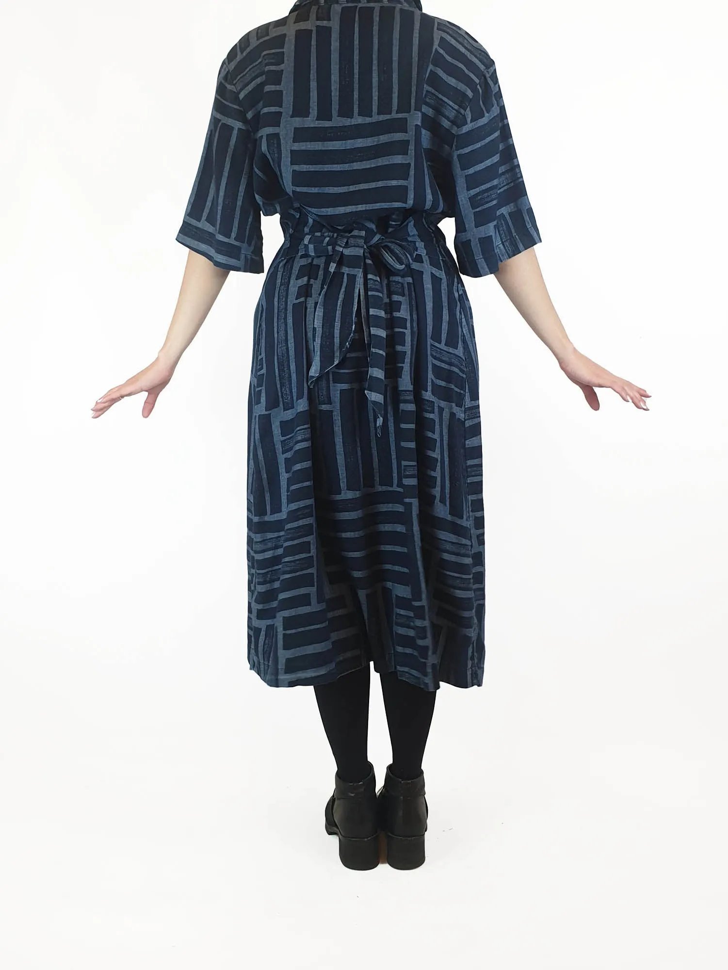 Gorman striped denim look dress with waist tie size 10