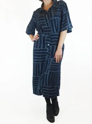 Gorman striped denim look dress with waist tie size 10