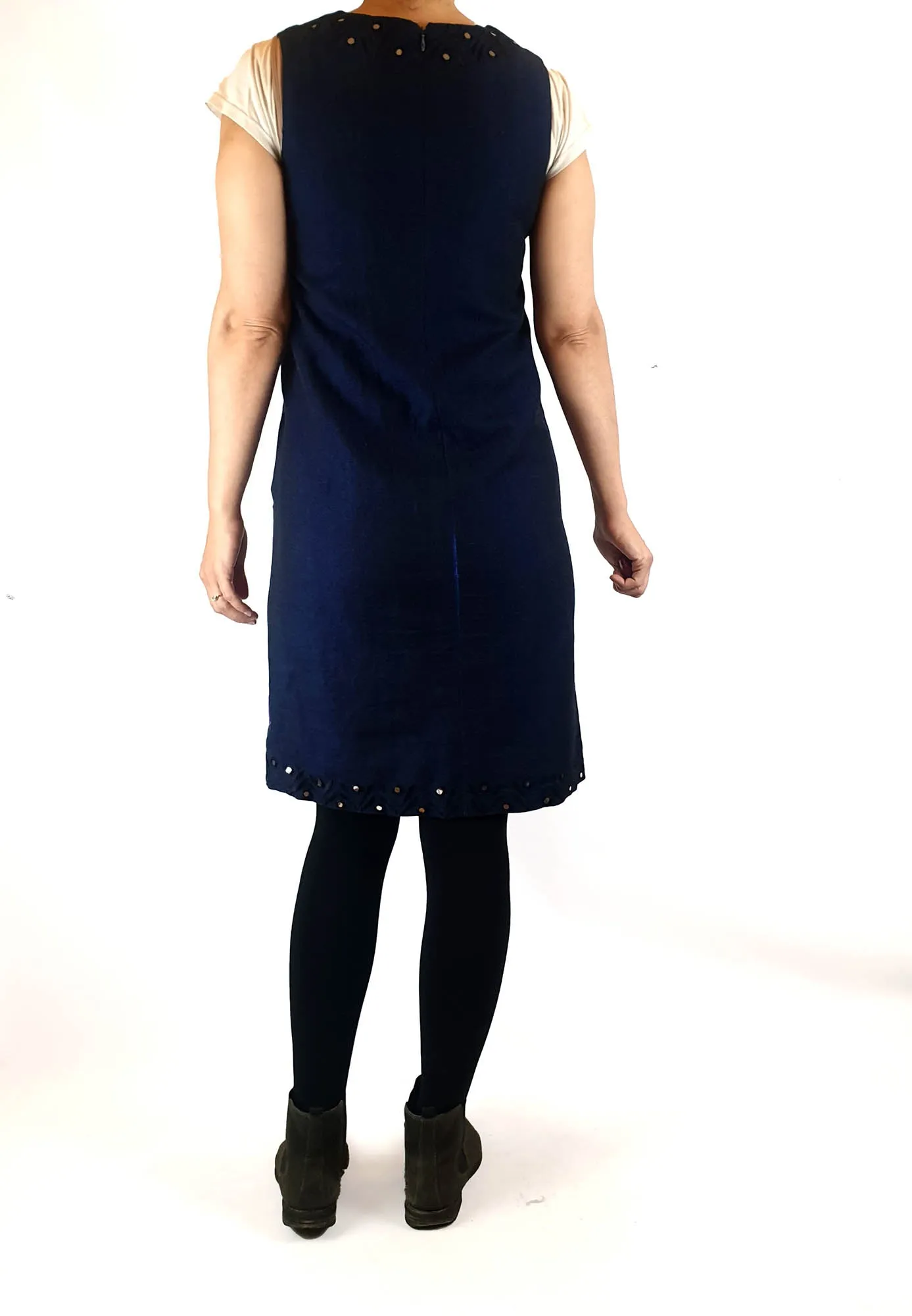 Gorman x Mirka Mora blue linen-cotton dress with embroydered animals size 6, fits 6-8