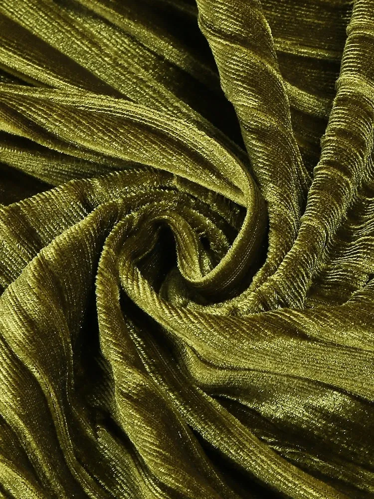 Green Pleated Maxi Dress