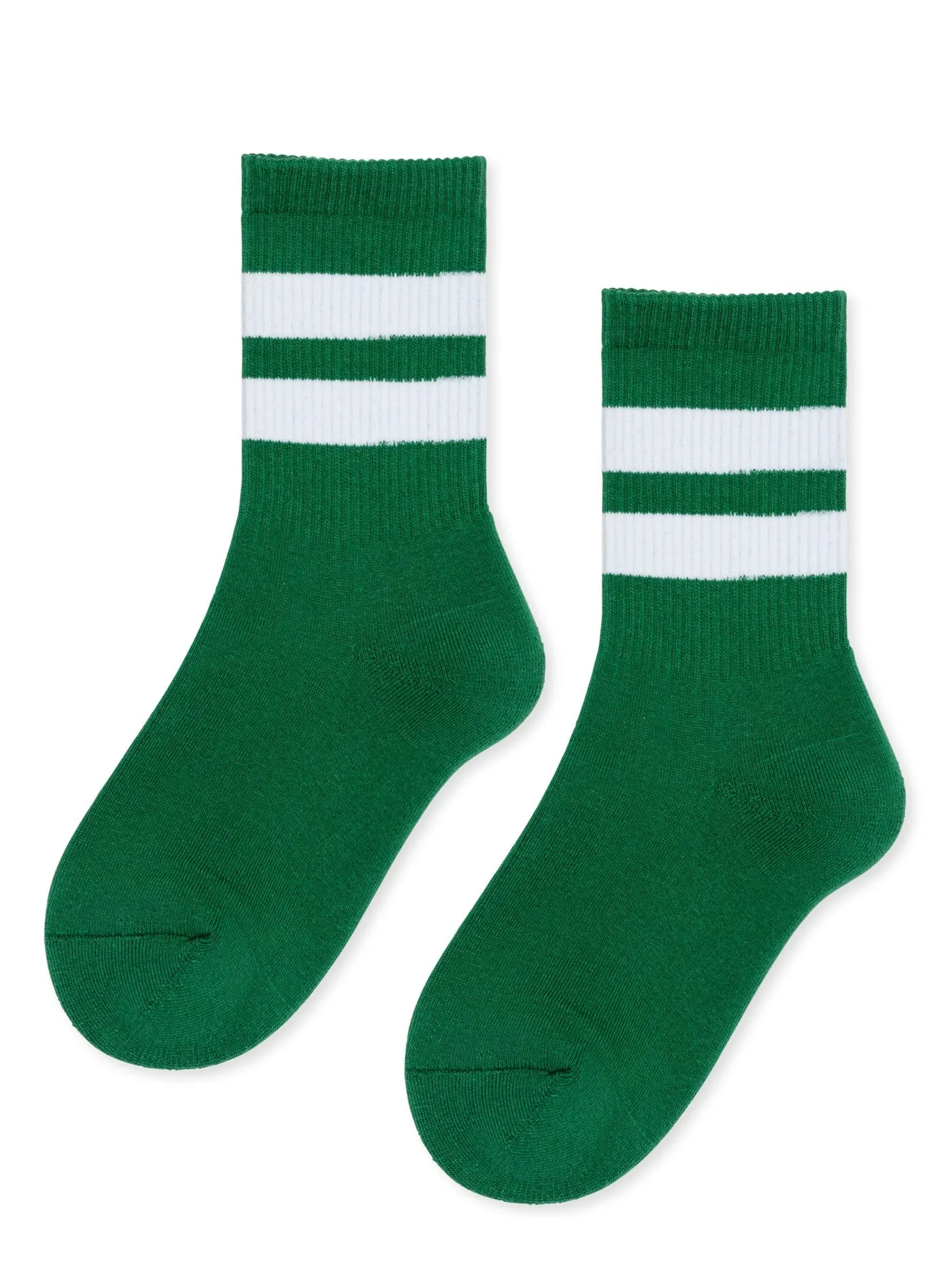 Green Varsity Sporty Crew Sock