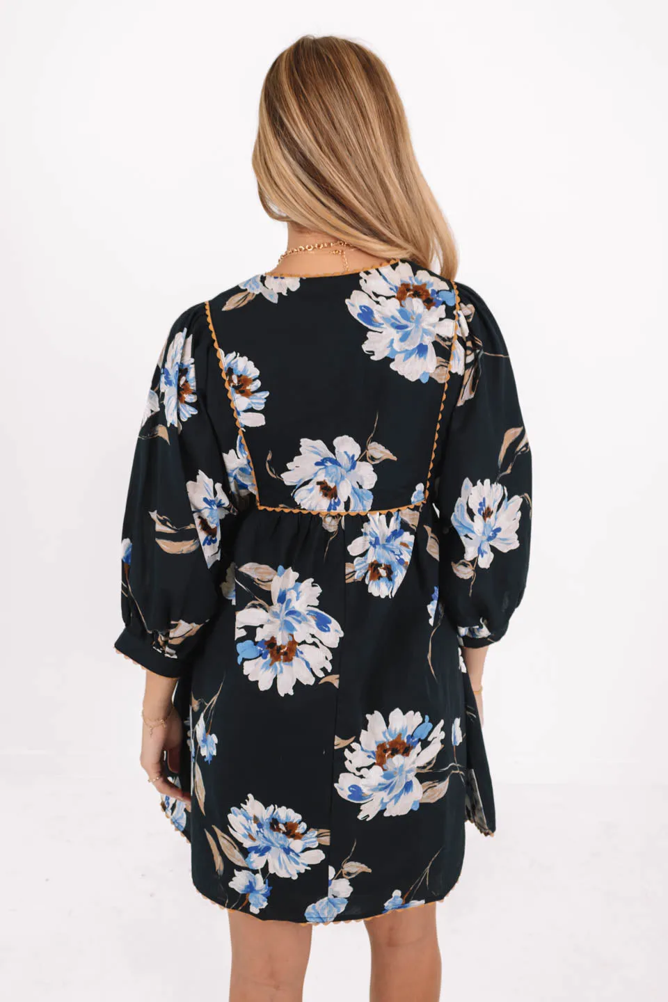 Hello Hydrangeas Dress - Black