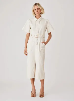 Kokomo Denim Midi Dress Ivory