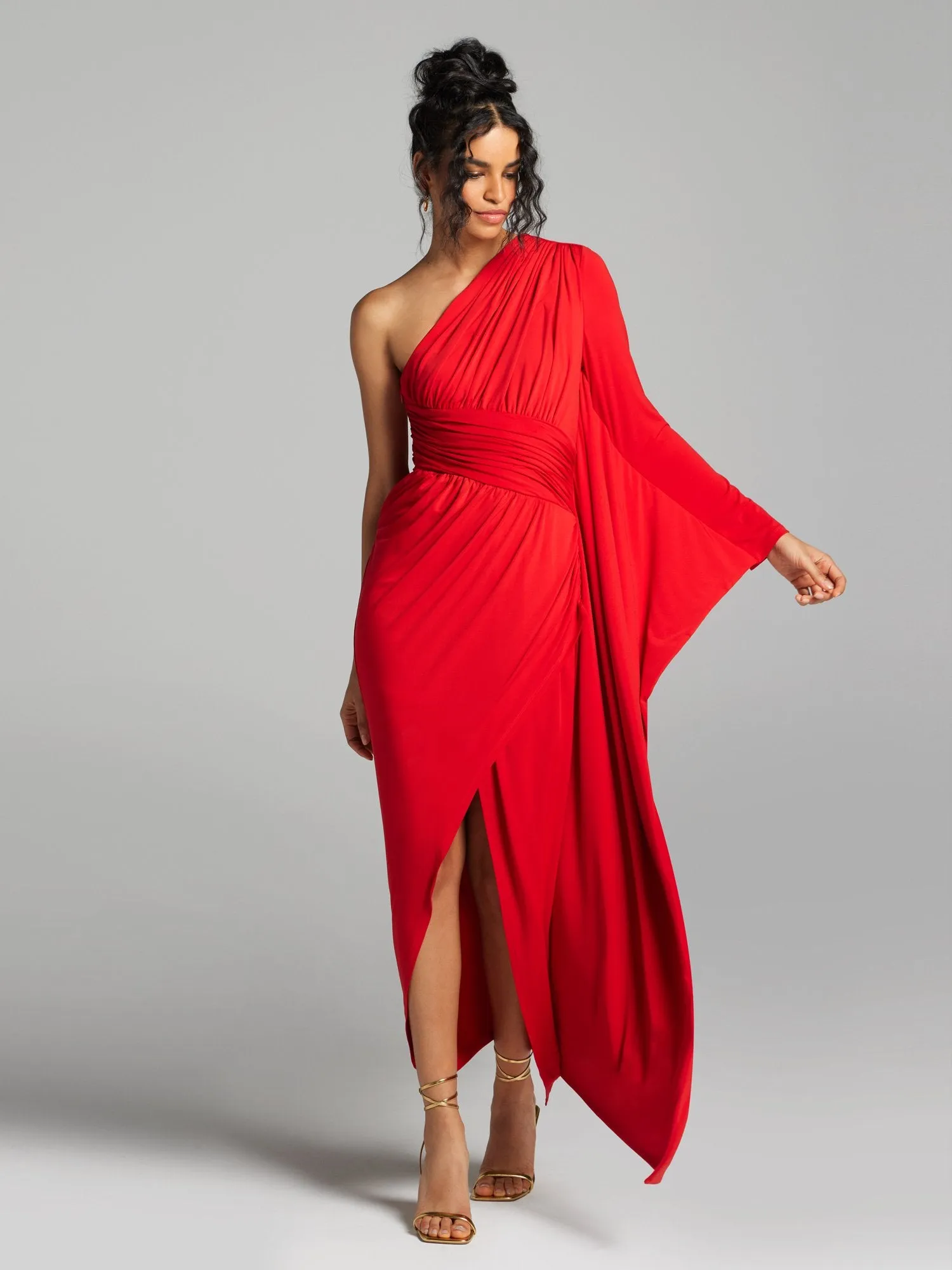 Leire One-Shoulder Ruched Dress