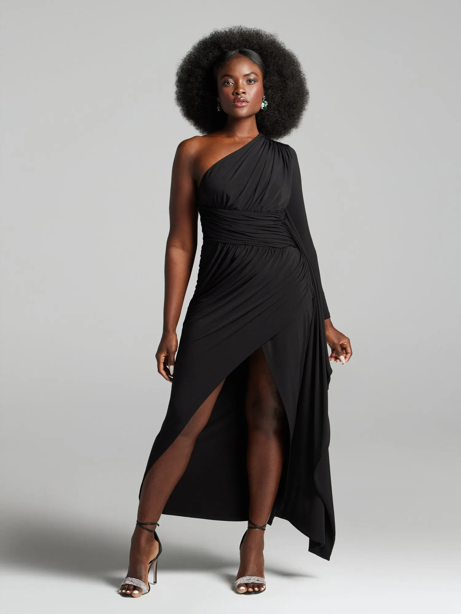 Leire One-Shoulder Ruched Dress