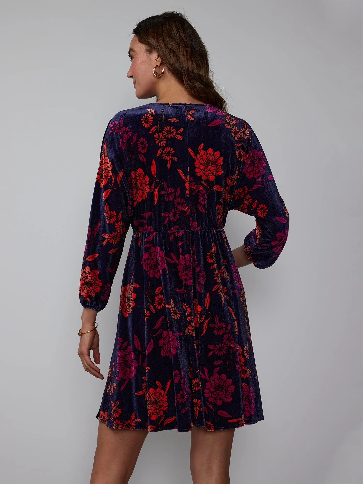 Long Sleeve Floral A-Line Dress