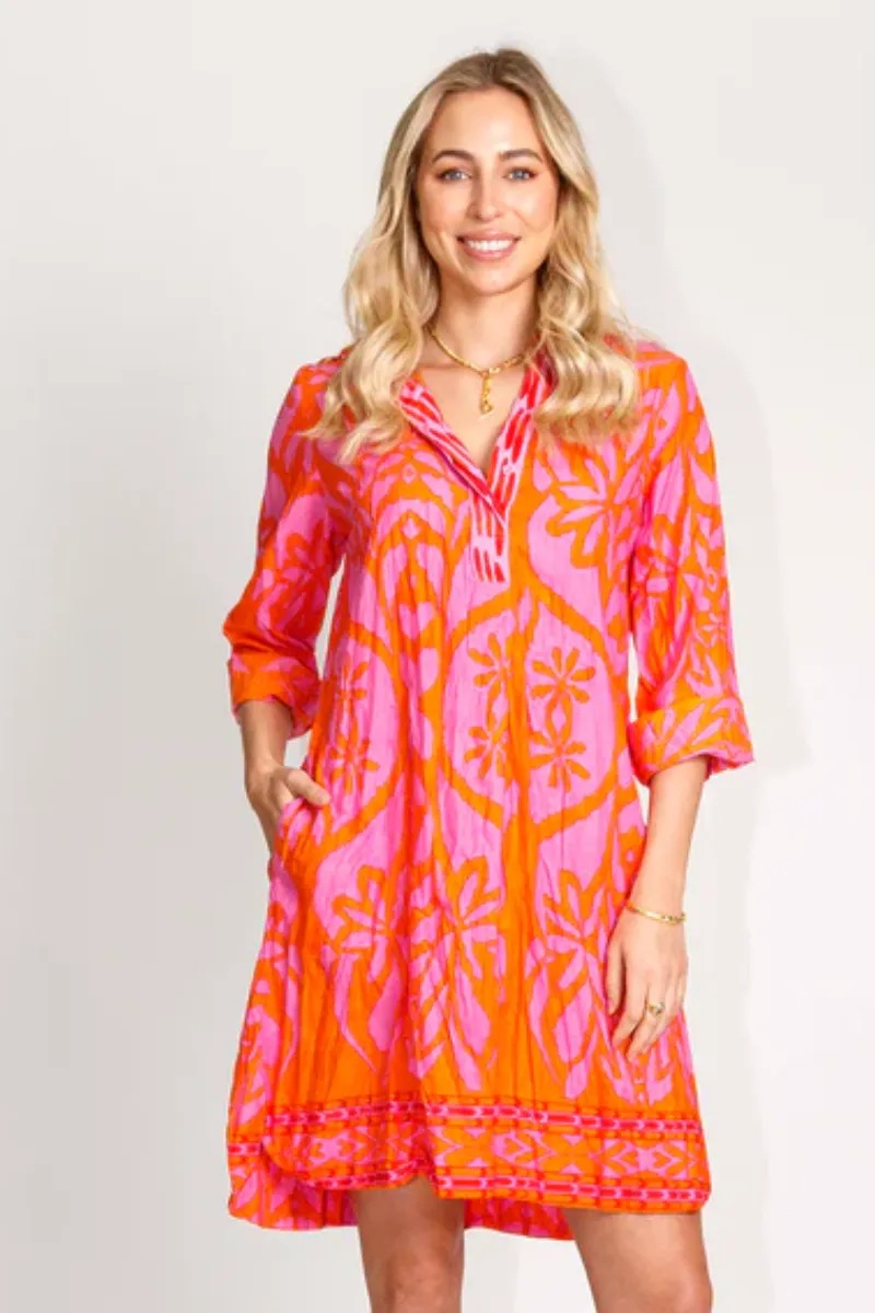 Lula Life Sorrento Shirt Dress Melon