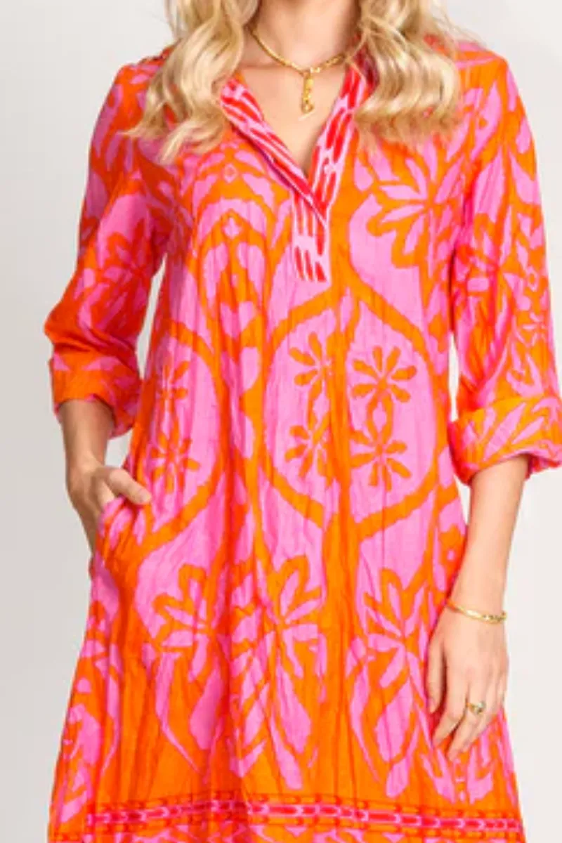 Lula Life Sorrento Shirt Dress Melon