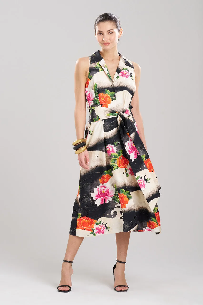 Mayumi Cotton Silk Belted Halter Shirtdress