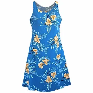 Midnight Blue Fiesta Hawaiian Dress