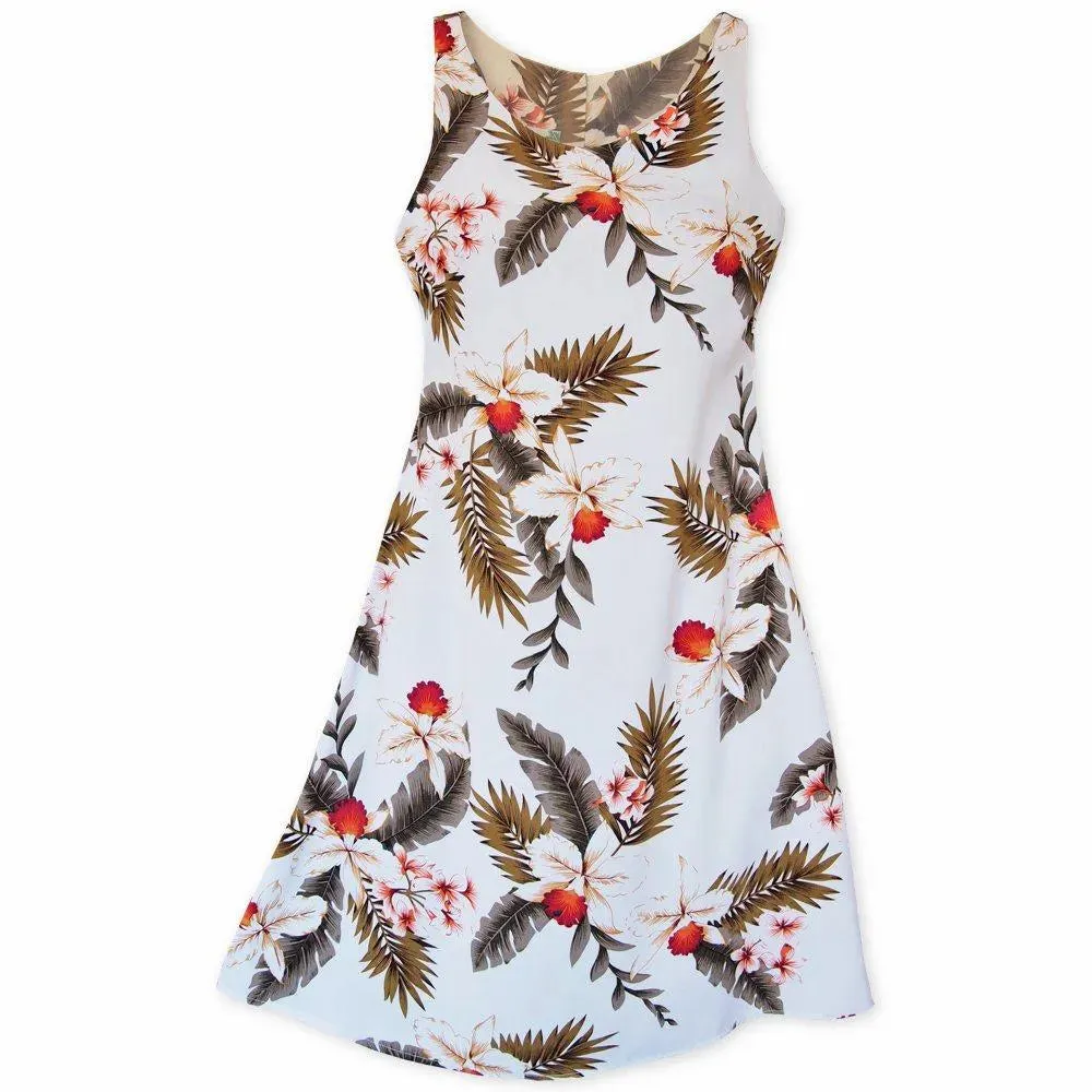 Moon White Fiesta Hawaiian Dress