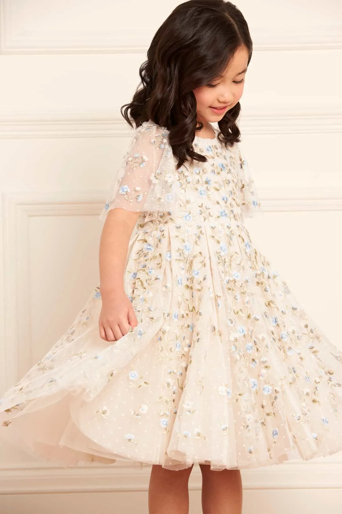 Needle & Thread Girls Posy Piroquette Prom Dress in Ivory