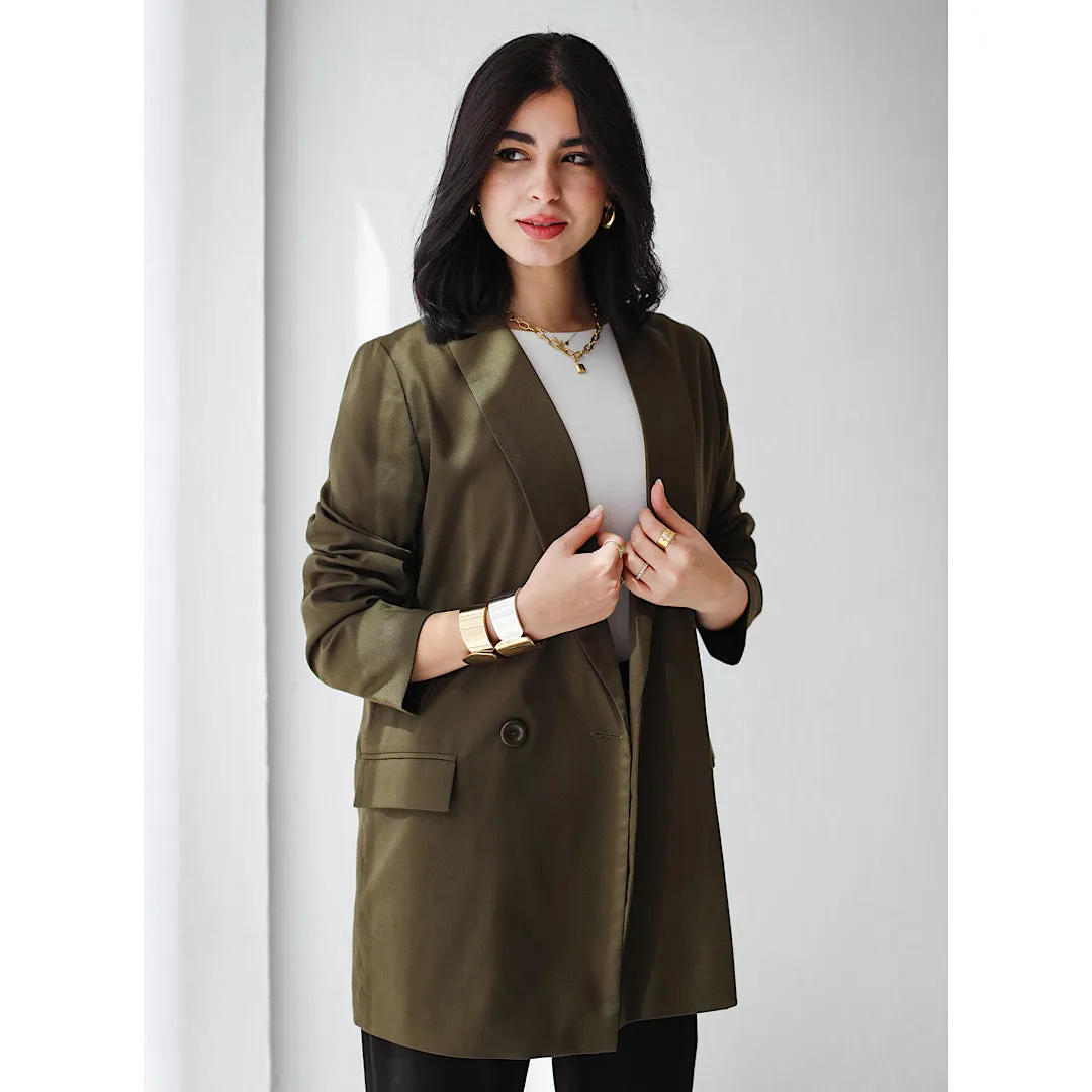 Olive loose fit blazer