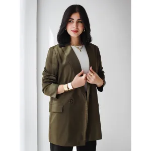 Olive loose fit blazer