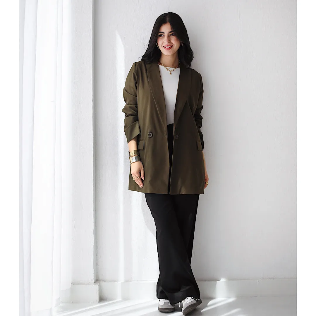 Olive loose fit blazer