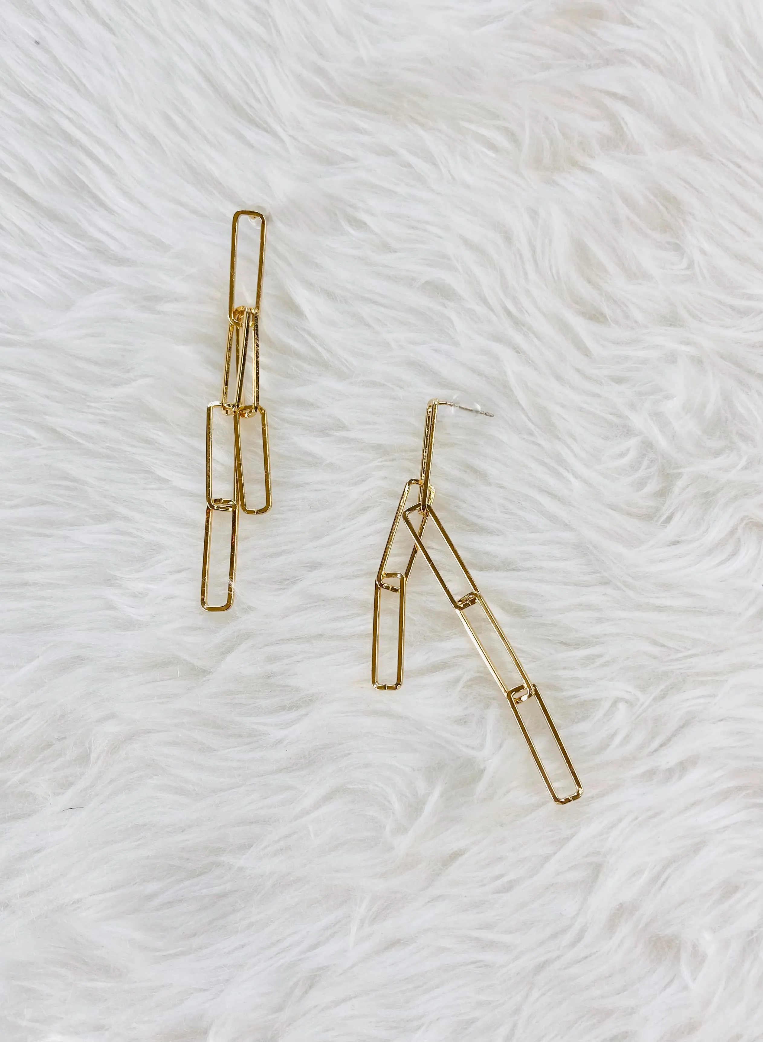 Our Future Gold Paperclip Earrings