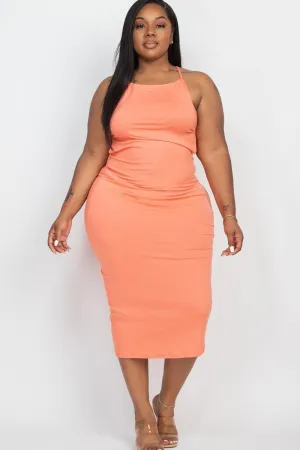 Plus Open Back Criscross Maxi