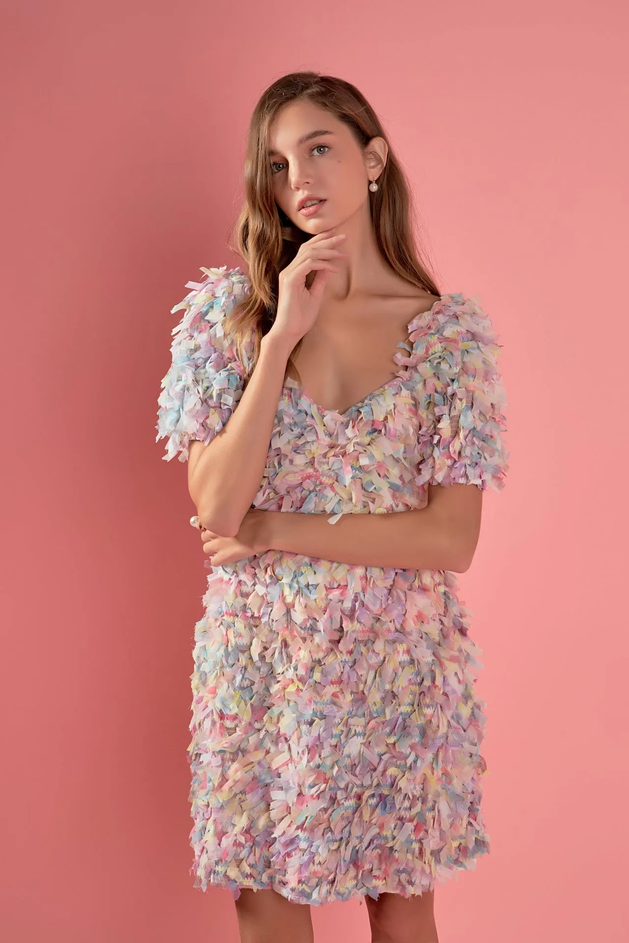 Premium Textured Ribbon Mini Full Dress