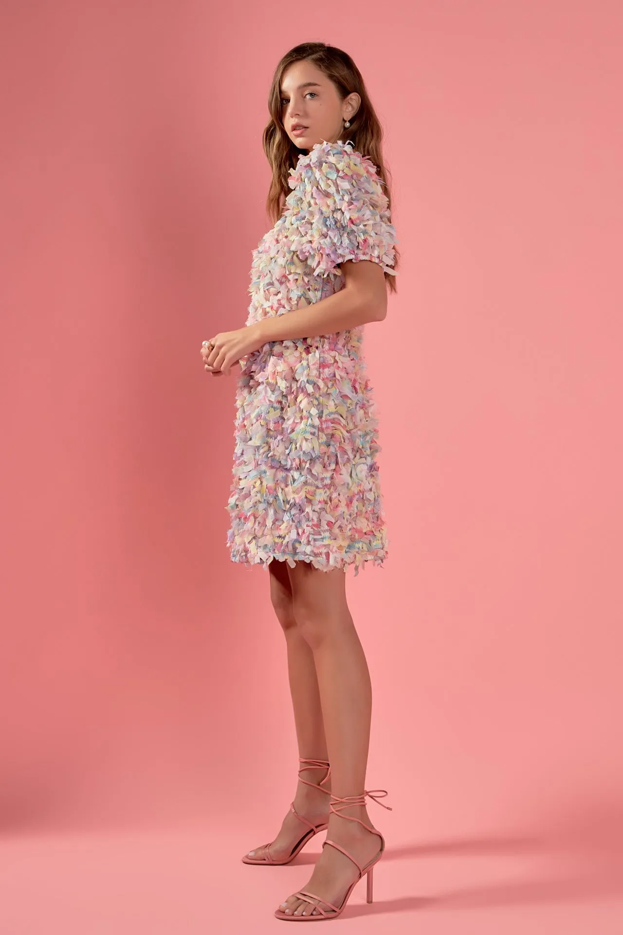 Premium Textured Ribbon Mini Full Dress