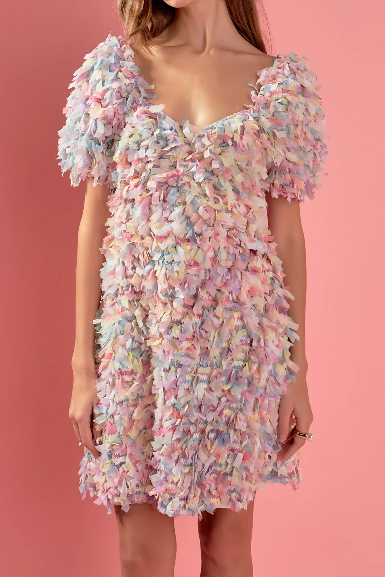 Premium Textured Ribbon Mini Full Dress