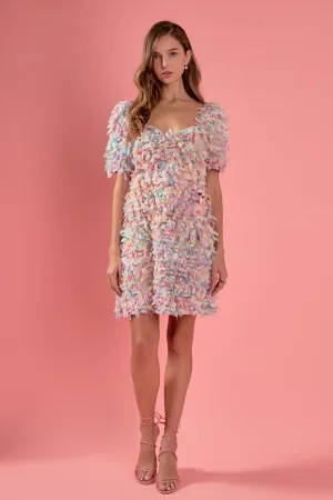 Premium Textured Ribbon Mini Full Dress