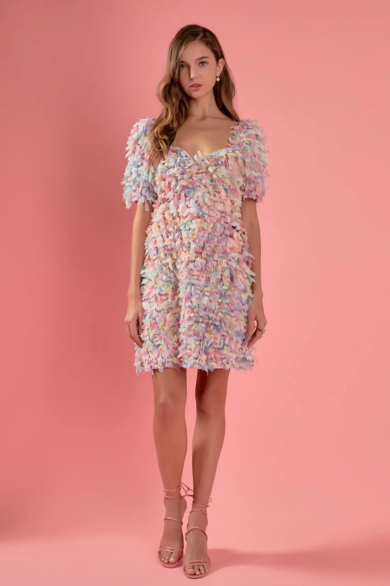 Premium Textured Ribbon Mini Full Dress