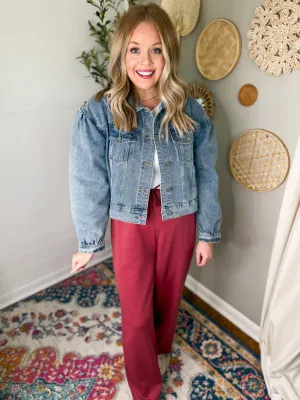Puff Sleeve Denim Jacket