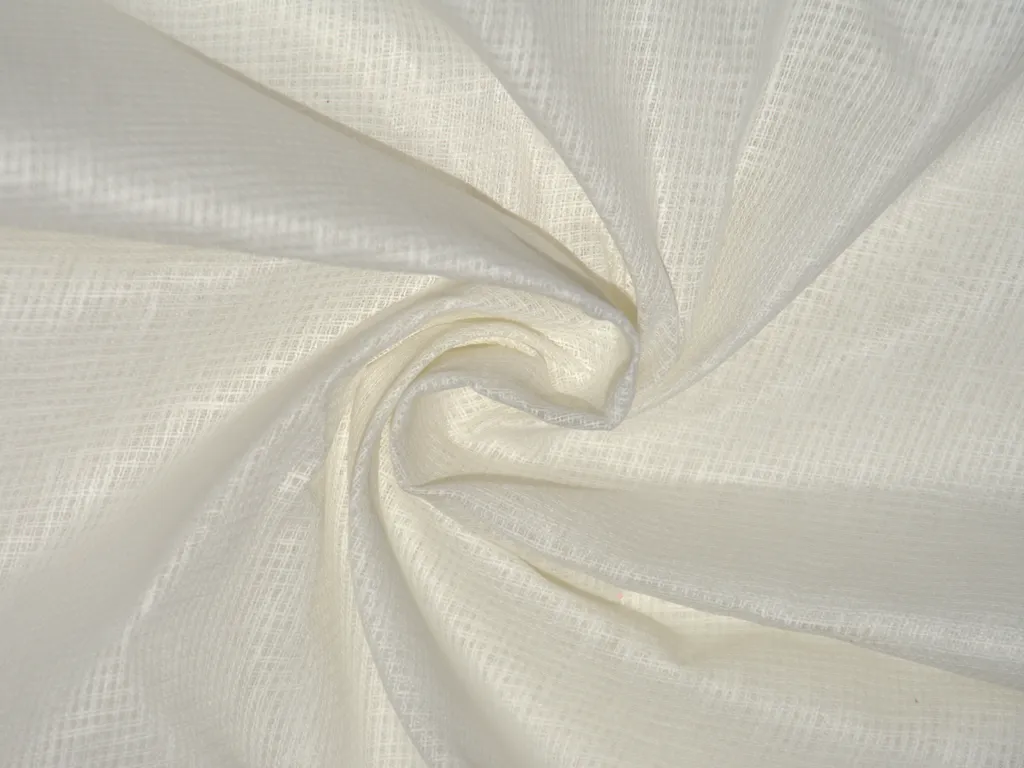 Pure White Loose Weave Superior Cotton Linen Shirting Fabric