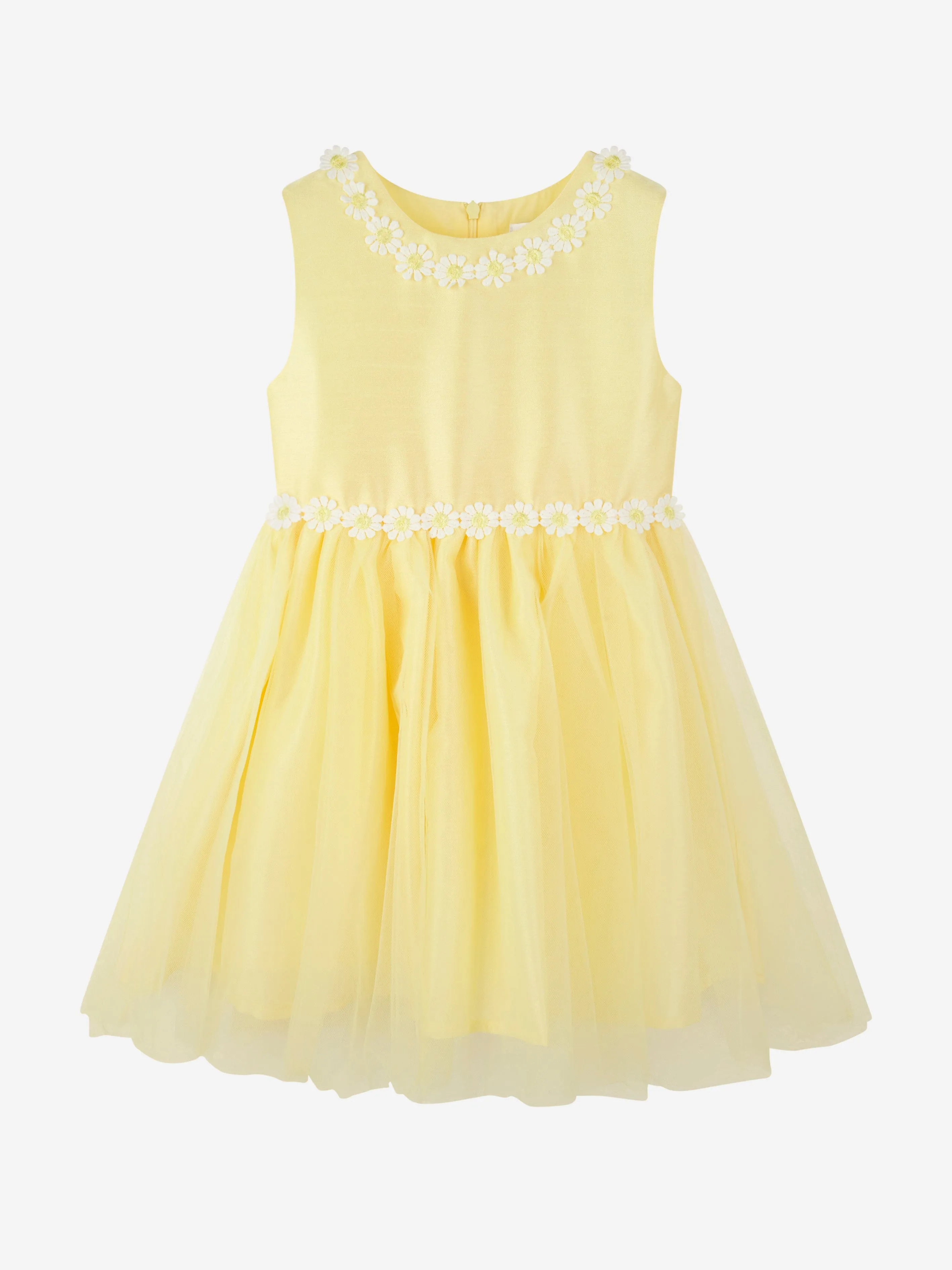 Rachel Riley Girls Daisy Tulle Dress in Yellow