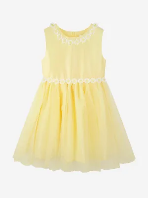 Rachel Riley Girls Daisy Tulle Dress in Yellow