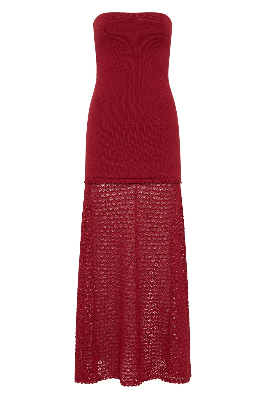 ROMY STRAPLESS DRESS - CHILLI