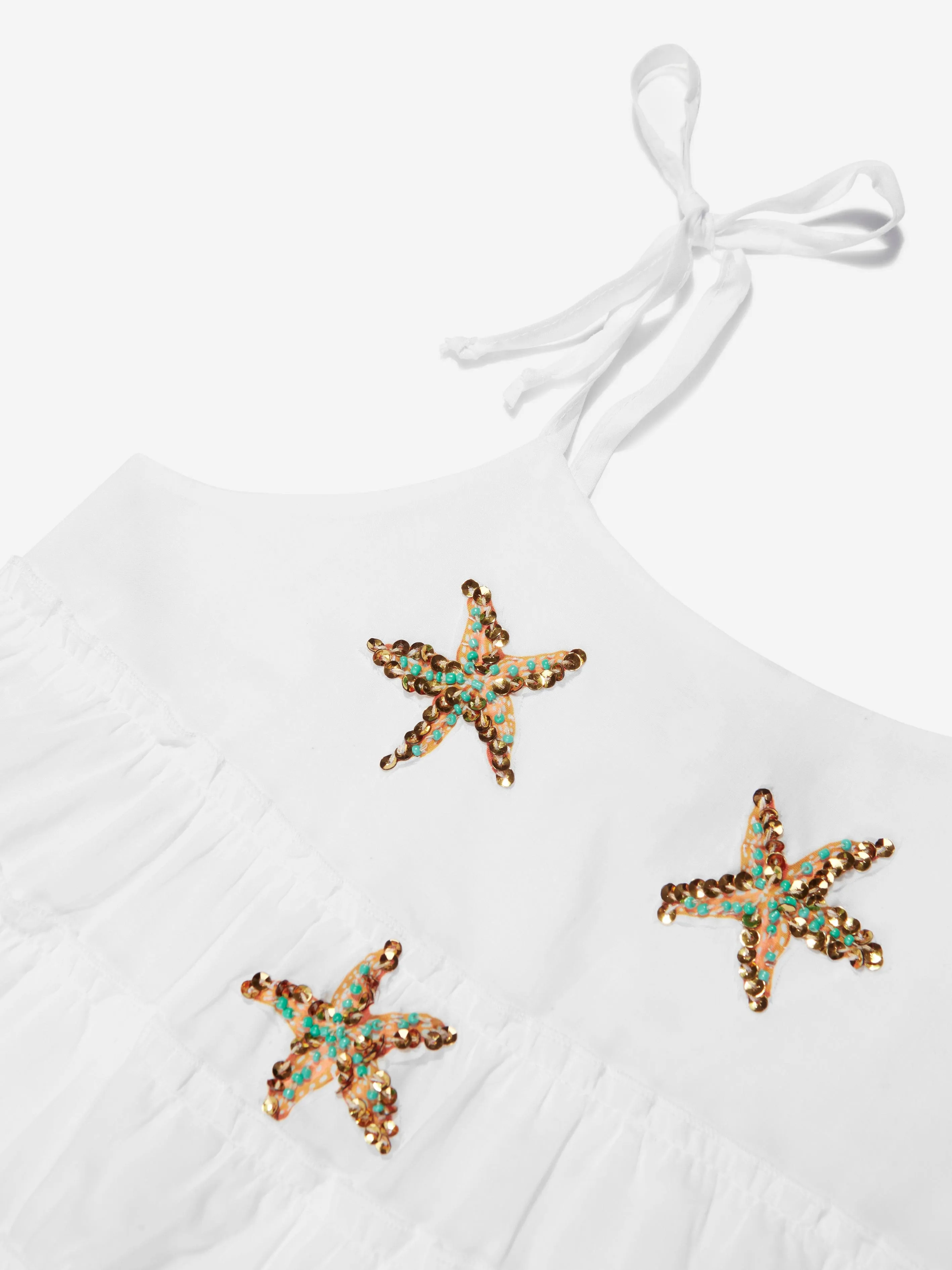 Selini Action Girls Starfish Beach Dress in White