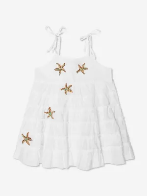 Selini Action Girls Starfish Beach Dress in White