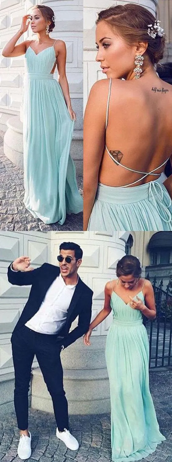 Sexy Bridesmaid Dresses Sexy prom Dress Backless Blue Bridesmaid Dresses