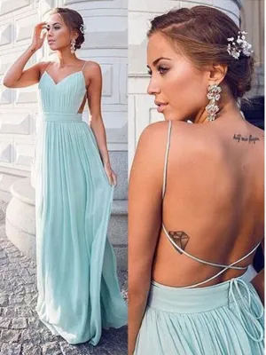 Sexy Bridesmaid Dresses Sexy prom Dress Backless Blue Bridesmaid Dresses