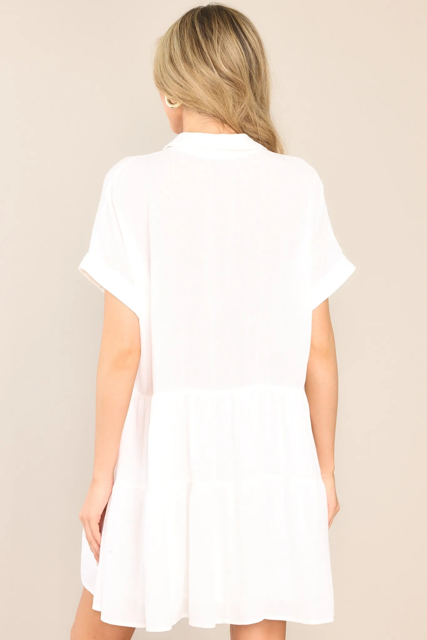 Skyline Dream Button Front White Mini Dress