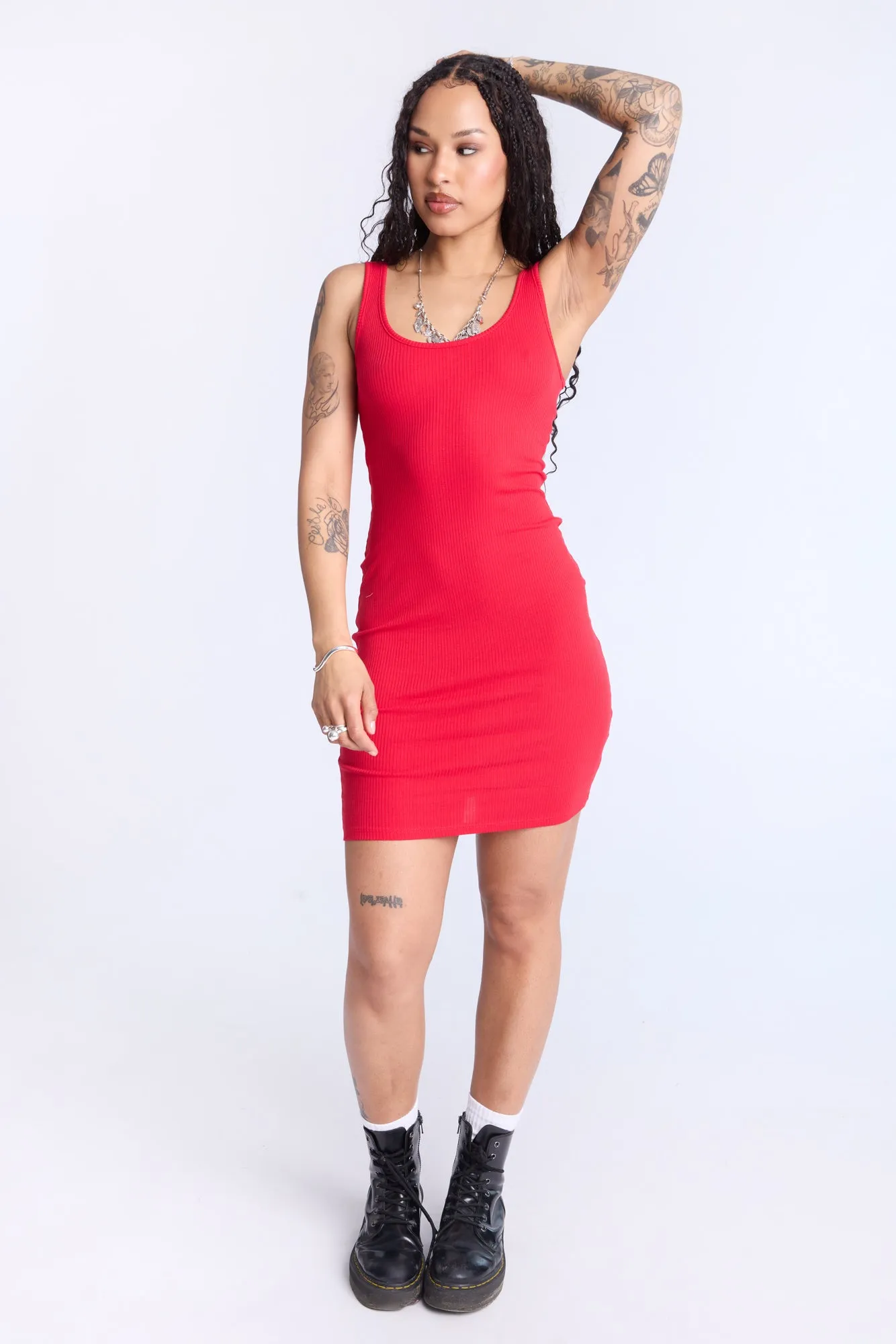 Sleeveless Ribbed Dress