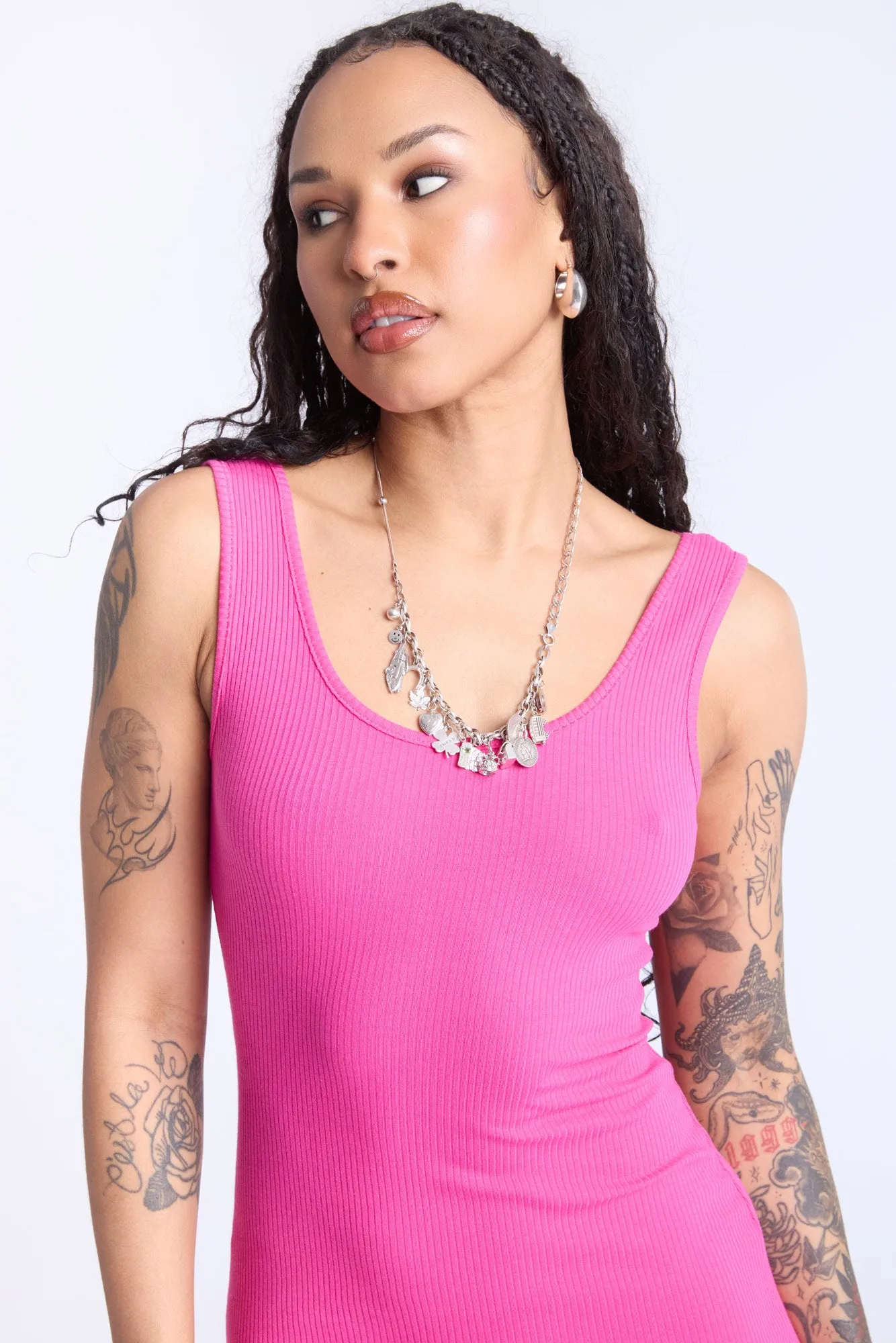 Sleeveless Ribbed Dress