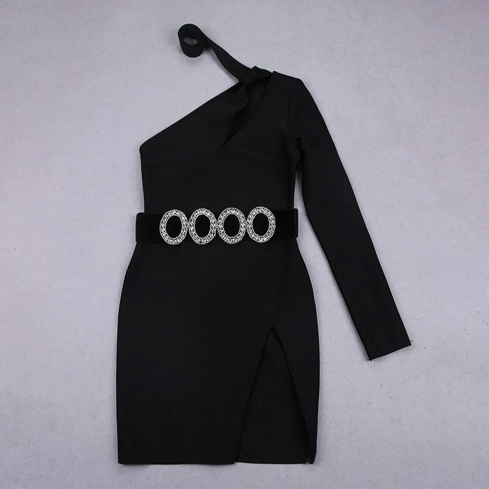 Stylish One Shoulder Mini Dress